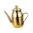 thumbnail image 2 of Dispensador de aceite Aceitera Aceitera Recipiente de acero inoxidable Aceitera de para cocinas, bufés, panaderías, restaurantes y cocinas Oro 300ml, 2 of 8