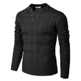 thumbnail image 1 of H2H Mens Casual Slim Fit Pullover Sweaters Knitted Henley Button Closure Long Sleeve Thermal (CMOSWL042), 1 of 6