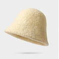 thumbnail image 2 of Prolriy Winter Hats for Women, Women's Thickened Cold Plush Basin Hat Warm Solid Color Fisherman Hat Womens Hats Bucket Hat Yellow, 2 of 3