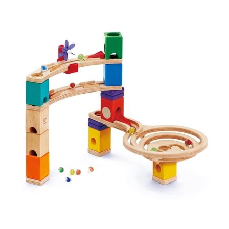 Hape Quadrilla Race To The Finish Marble Run Wooden Toy Set For Kids 4 Years ...