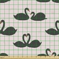 thumbnail image 2 of Love Fabric by the Yard, Animals Theme Romantic Cartoon Black Swans Pattern Valentines Day Romantic Art, Decorative Upholstery Fabric for Sofas and Home Accents, Dark Grey and Rose by Ambesonne, 2 of 5