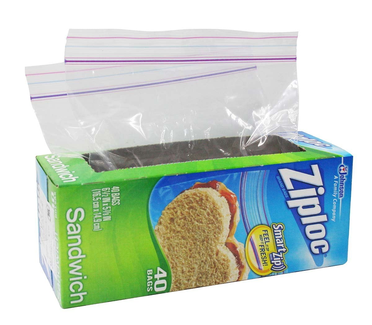 12 PACKS Ziploc Sandwich Bag, 40 Count