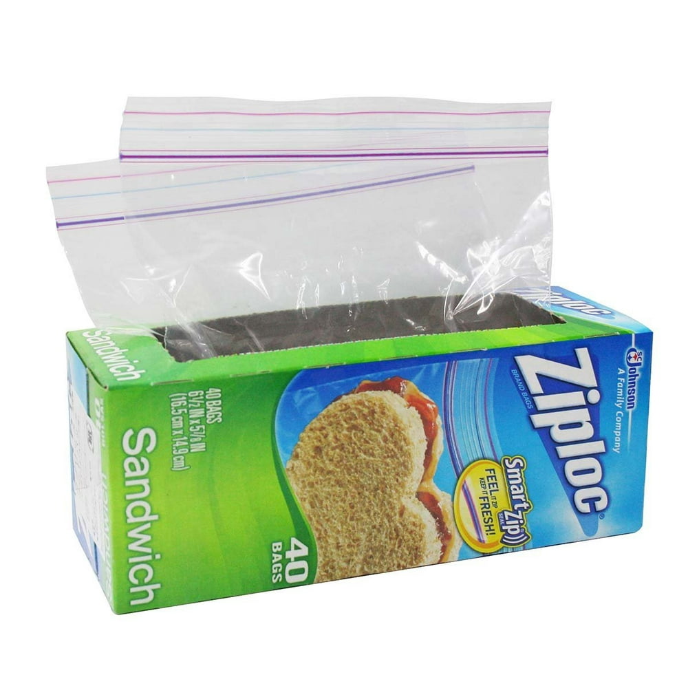 12 PACKS Ziploc Sandwich Bag, 40 Count