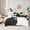 Black White, variant on Manfei Graffiti Strieps Lines 7-Piece Bedding Comforter Set,Modern Graffiti Artwork King Bedding Sets,Yellow White Green Bed Sheets For Men Women,Ultra Soft Home Decor Reversible
