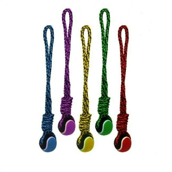 CHUANK Nuts for Knots Rope Tug with Tennis Ball Dog Toy 20” Assorted Colors