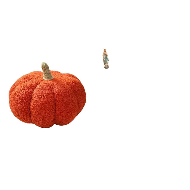 Almohadas de calabaza de Halloween,Almohadas de calabaza de Halloween Decoración del hogar Suave,Estatua de Lutero,Estatua de la Virgen María Figura Colección Religiosa,Figura de resina y