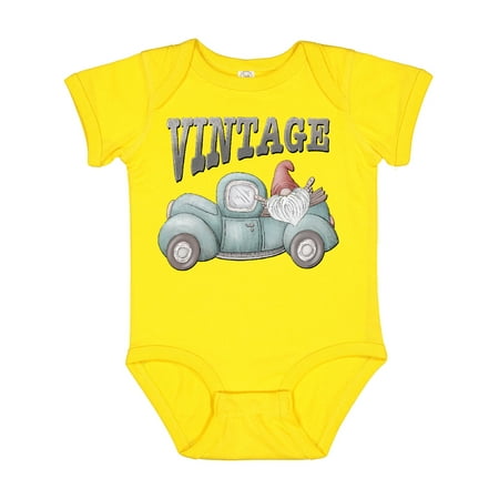 

Inktastic Vintage Pickup Truck with Gnome Gift Baby Boy or Baby Girl Bodysuit