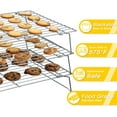 thumbnail image 3 of Mirdinner 3P Tier Cooling Rack for Baking, 10"×16" Stackable Stainless Steel Baking Rack, Oven Safe Roasting Rack & Wire Rack & Cookie Cooling Rack for Cooking, Roasting, Grilling, 3 of 6