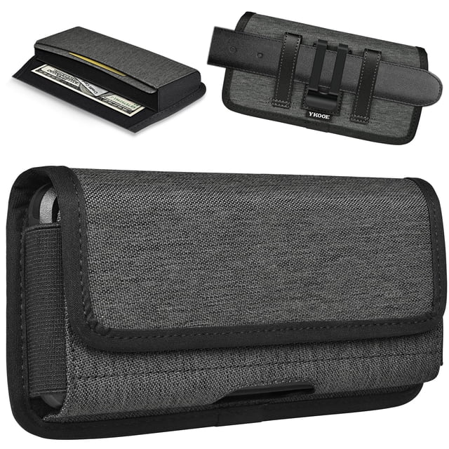 Funda de nailon para teléfono, clip para cinturón con tarjetero, talla L, de Ykooe