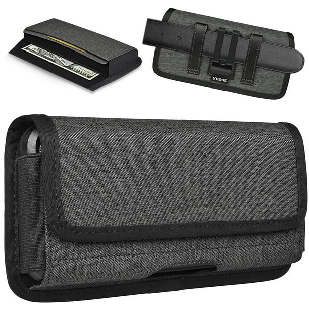 Funda para teléfono móvil Ykooe XXL, soporte para cinturón de nylon, gris oscuro
