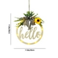 thumbnail image 3 of ZZwxWA Wooden Letter Pattern With Linen Bowknot Front Door Round Decoration Hanging, 3 of 3
