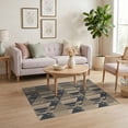 thumbnail image 3 of ODIKA 4'x6' Beige Navy Geometric Block Washable Area Rug Contemporary Abstract Motif Design with Dotted Stain Resistant, Low Pile, Easy Care for Dorm Room, Small Living, 3 of 7