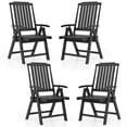 thumbnail image 1 of Gymax 4PCS Foldable Patio Chair w/Armrest Curved Back Slatted Seat for Backyard Deck Black, 1 of 10