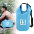 thumbnail image 3 of Bolsa seca impermeable, bolsa de almacenamiento en seco de PVC plegable portátil con correa para el hombro para natación, rafting, camping, 15L, azul YUNYI BRAND  Deportes, 3 of 8
