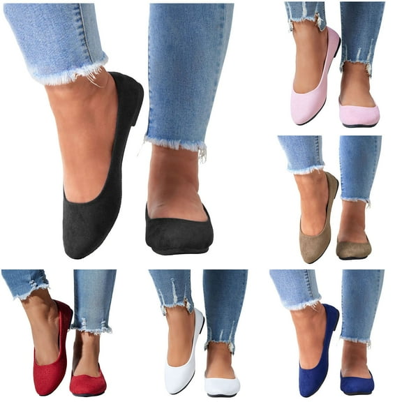 Dakaela Women's Flats Shoes Comfortable Suede Causal Slip on Dress Shoes Business Work Office Driving Walking Work Loafers Black 6