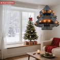 thumbnail image 3 of Metal Hanging Christmas Tree Wind Spinner - Decorative Outline with Orange Lights & Snowy Scene Reflection for Garden & Yard, 3 of 7