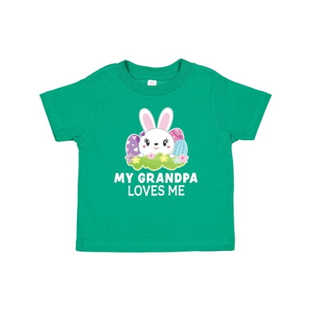 

Inktastic My Grandpa Loves Me with Bunny and Easter Eggs Gift Baby Girl T-Shirt