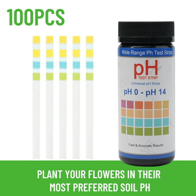 100 Pcs Testeur de Sol PH Testeur d'Eau et d'Humidité Kit de Test pour Plantes de Jardin