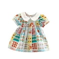 thumbnail image 1 of Felwors Bambin Filles Manches Courtes Robe Soleil Imprimé Floral Robe Princesse Robe Vêtements, 1 of 9