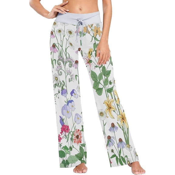 GZHJMY Women's Pajama Pants Beautiful Flowers Comfy Stretch Sleepwear Essentials womens Lightweight Lounge Terry Pajama Pant, X-Large