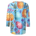 thumbnail image 5 of Women's Blouses,Easter Shirts for Women Cute Bunny Print Tops 3/4 Sleeve Casual Crewneck Pullover Holiday Blouses, 5 of 6