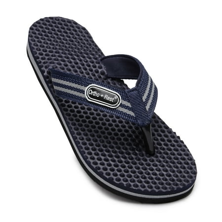 

Ortho Rest Men’s Comfortable Massage Rubber Sole Flip Flops Thong Slip on sandal