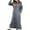 Dark Gray Dress for Women, variant on Women's Maxi Hoodie Dress Long Sweatshirt Tops with Pocket Solid Color Crew Neck Elegant Casual Daily Comfy Trendy Dresses Holiday Long Sleeve Dark Gray XXXL