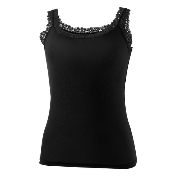 BLVB Lace Camisole Tank Tops for Women Summer Scoop Neck Sleeveless Tops Soft Ribbed Lace Trim Cami Shirts Basic Undershirts