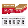 thumbnail image 1 of Tarjeta micro SD Gigastone de 128 GB, paquete de 5 con 5 años de recuperación gratuita, 1 of 8