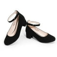 thumbnail image 4 of BURUDANI Girls' Chunky High Heel Ankle Strap Dress Pumps for Party, Wedding, and Princess Outfits – Little & Big Kids, 4 of 6