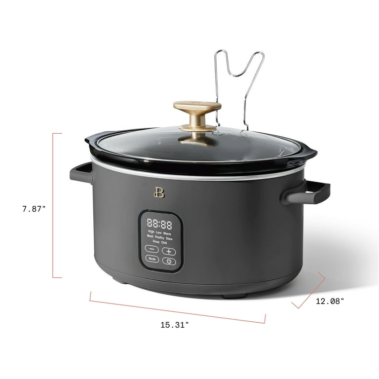 Beautiful 6 Quart Programmable Slow Cooker Oyster Grey By Drew Barrymore  Electric Skillet Cooking Appliances 5 Preset Functions - AliExpress