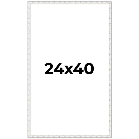 24x40 Frame White Real Wood Picture Frame Width 0.75 inches | Interior Frame Depth 0.5 inches |