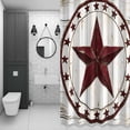 thumbnail image 3 of Country Star Shower Curtain for Bathroom, Wood Grain Waterproof Cloth Fabric Bathroom Accessories Set with 12 Rust Proof Plastic Hooks, 72"x78", 3 of 9