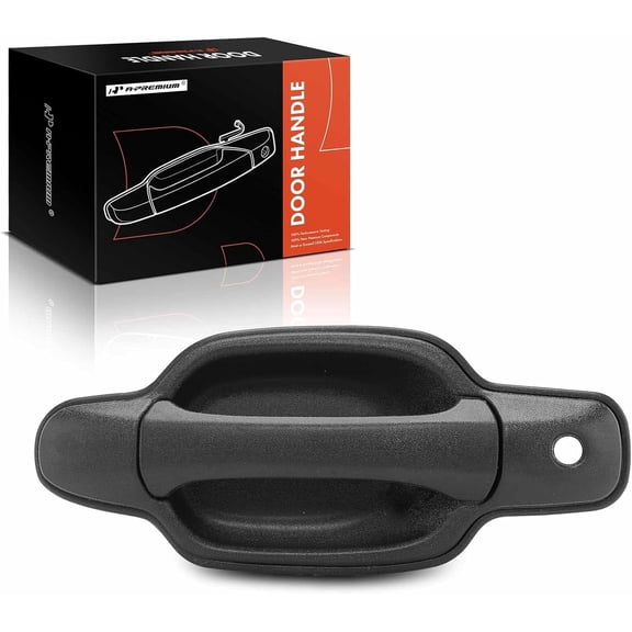 A-Premium Front Driver Side Exterior Door Handle with Keyhole Compatible with Chevrolet Colorado & GMC Canyon 2004-2012 Textured Black Replace# 25801996 25875521