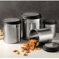 thumbnail image 2 of Tramontina 4-Piece Stainless Steel Canister Set with Gray Plastic Lids, Dishwasher Safe, for Goods, Flour, Snacks, and Pasta, 2 of 3