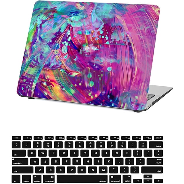 Étui Imprimé pour MacBook Pro 16 Pouces A2141 2020 2019 avec Touch Bar et Touch ID, Étui Rigide de Protection en Plastique pour Portable et Housse de Clavier pour MacBook Pro 16 Pouces, Bleu Rouge Vert