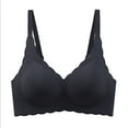 thumbnail image 2 of Wancir Fashion Women Large Size Solid Color Wavy Wireless Fixed Cup Gathering Daily Bra, 2 of 3