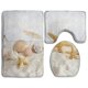 thumbnail image 1 of ABPHQTO Estrellas de mar de conchas en la playa Juego de alfombras de baño de 3 piezas Alfombra de baño Alfombra de contorno y tapa de inodoro, 1 of 2