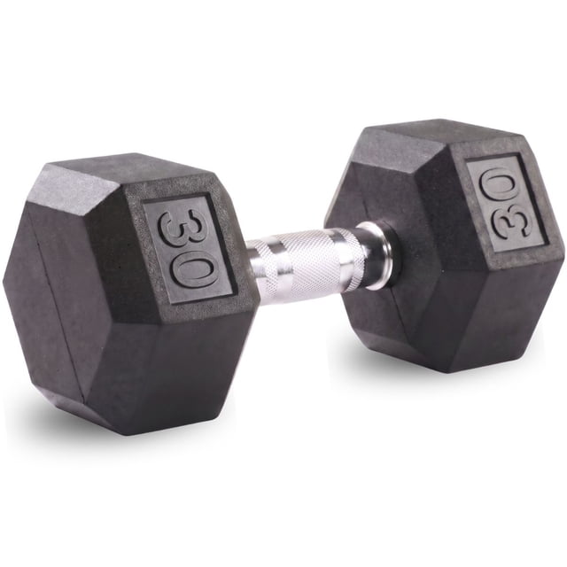 Mancuerna Pesa Hexagonal Cromada 30 Libras 13.60 kg Agarre Antideslizante Fitness