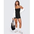 thumbnail image 3 of Coco&Chic Womens Butterluxe Athletic Adjustable Strap Rompers Workout One Piece Sleeveless Jumpsuits Padded Bodysuit Shorts, 3 of 6