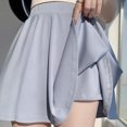 thumbnail image 3 of Minifalda plisada rosa de verano Rimocy para mujer, 2024, nueva falda de seda de hielo, línea A, color liso, cintura elástica, deportiva, de tenis., 3 of 5