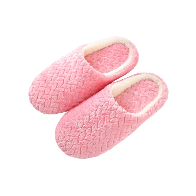 LUXUR Womens Slipper Cozy Clogs Slippers Fluffy Slides Solid Color Home Shoes Unisex Warm Shoe Pink 7-8