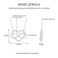 thumbnail image 6 of Rosec Jewels Natural Diamond Heart Necklace - Interlocked Heart and Infinity Necklace, with Chain - Ready to Gift for Valentines, 18K White Gold, 6 of 7