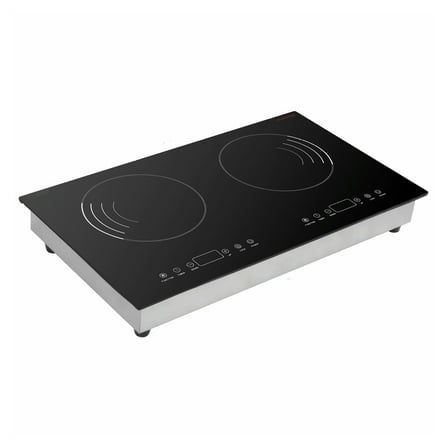 1800W 2 Burner Induction Cooktop Electric Countertop, Touch Control Panel, Built-in or Portable, Timer , Child Lock, Stainless Steel