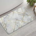 thumbnail image 2 of White Gold Marble Pattern Bathroom Rugs Mat,Non Slip Microfiber Bathroom Rug,Rubber Backing,Soft Bathroom Mats for Bathroom Floor,Tub and Shower,17x27in(43x68cm), 2 of 5