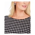 thumbnail image 3 of Jessica Howard Womens Petites Houndstooth Metallic Party Dress Black 4P, 3 of 4