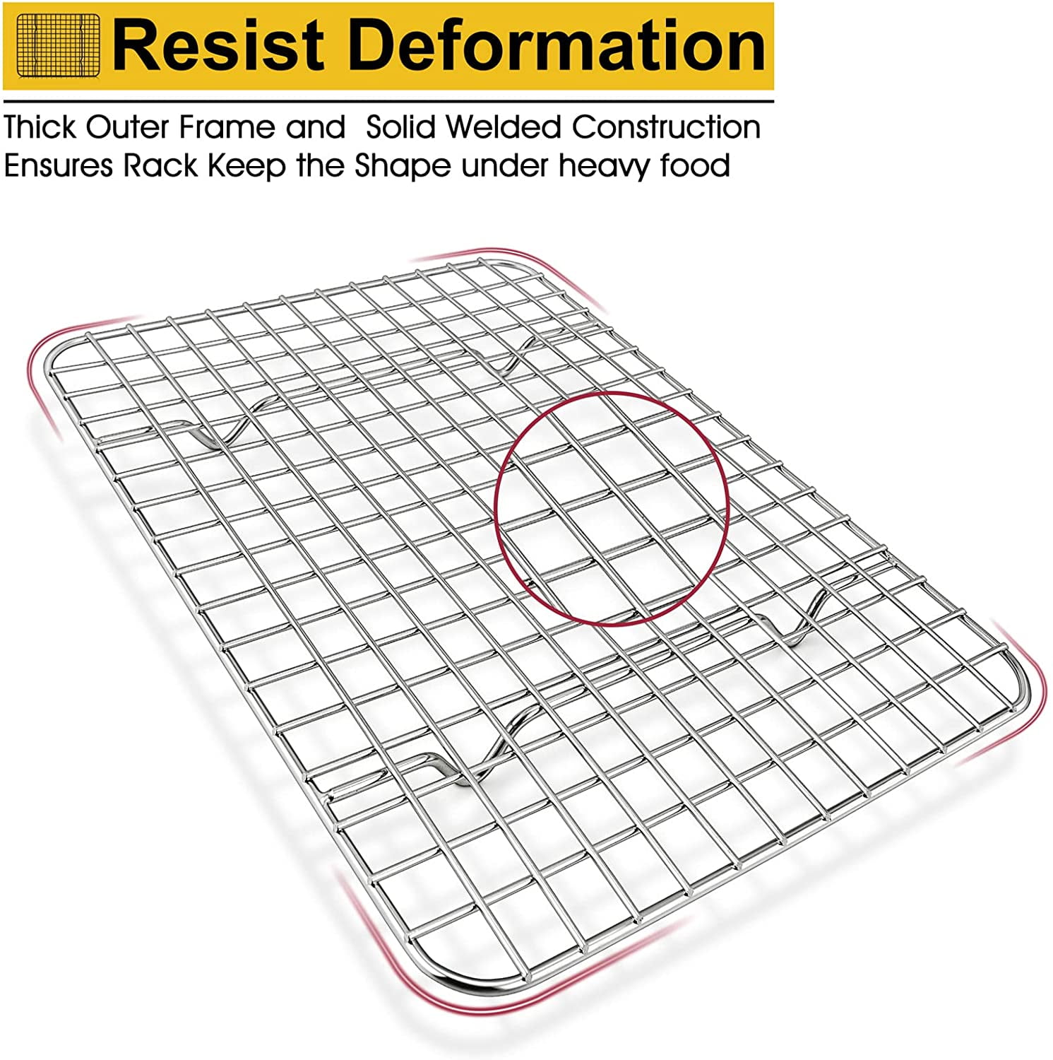 Flunyina 2-Pack Stainless Steel Cooling Racks - 40x30cm For Baking, BBQ, Roasting - View #6