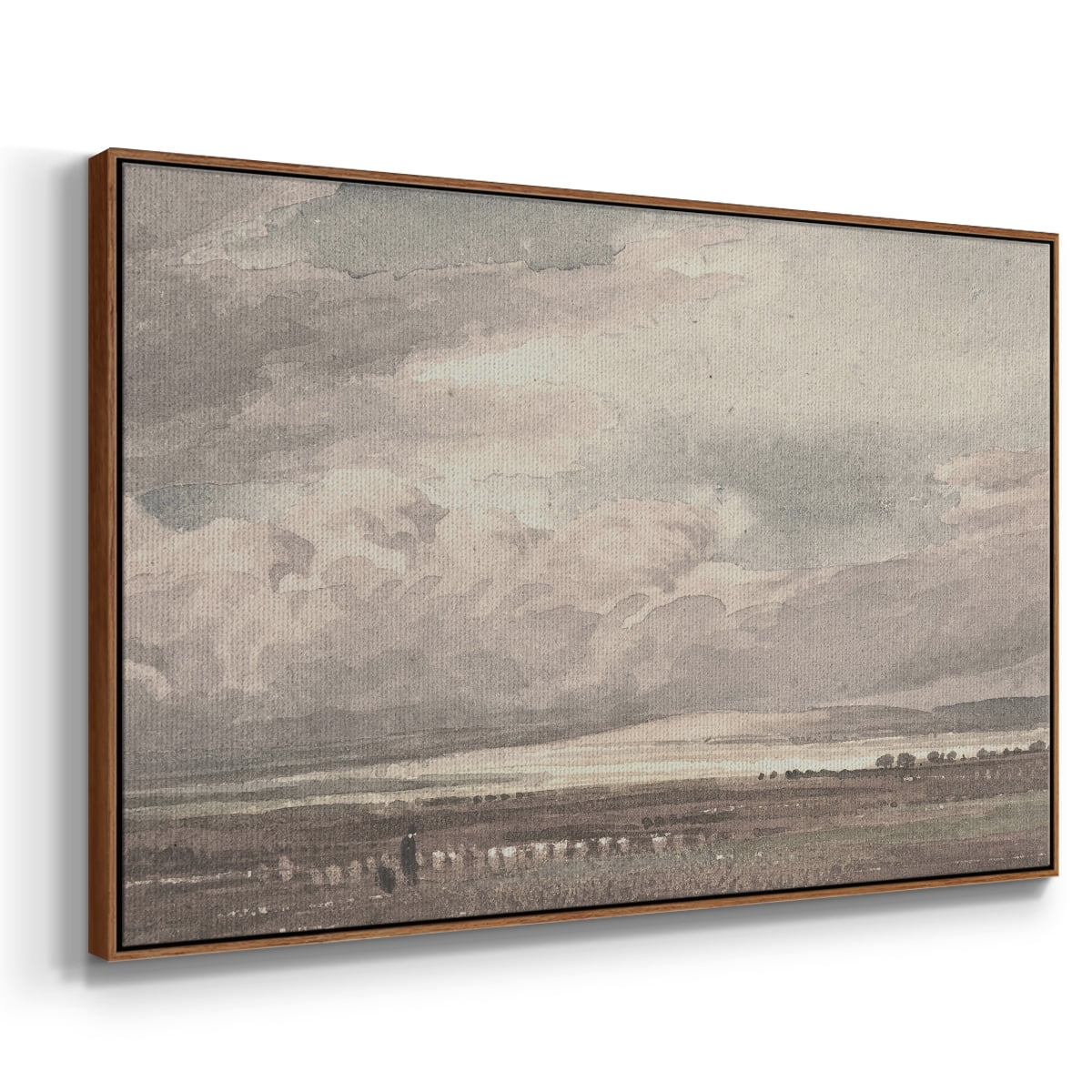 Vintage Landscape-MVII By Wexford Home Framed in Walnut Wood Gallery Wrapped Canvas 25 in. x 37 in.