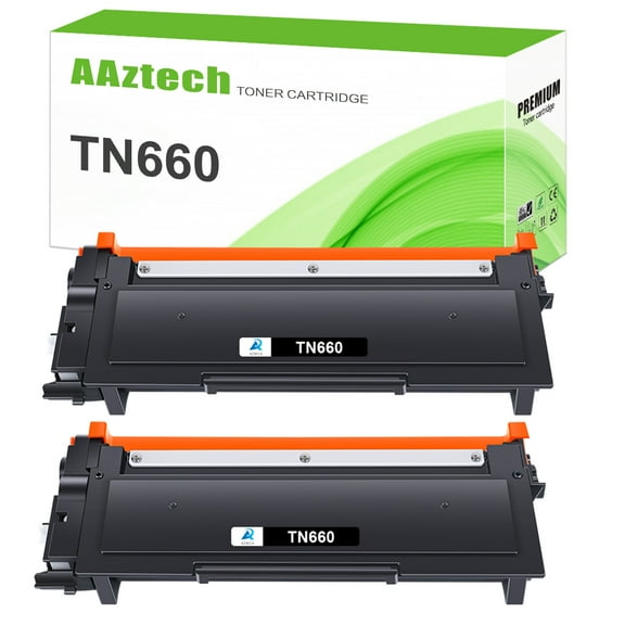 AAZTECH 2-Pack Compatible Toner Cartridge for Brother TN-660 TN-630 TN660 HL-L2340DW HL-L2300D MFC-L2707DW DCP-L2540DW DCP-L2520DW HL-L2320D Printer Ink (Black)