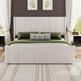 thumbnail image 5 of 4 EVER WINNER Queen Size Bed Frame, Velvet Upholstered Platform Bed Frame with Headboard, Pink Queen Bed Frame, Pink, 5 of 6